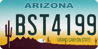 AZ license plate BST4199