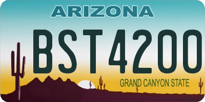 AZ license plate BST4200