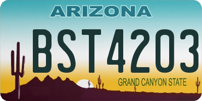 AZ license plate BST4203