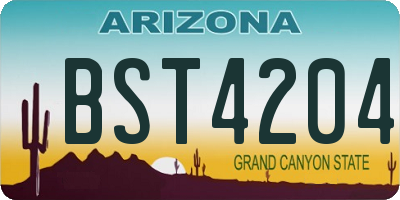 AZ license plate BST4204