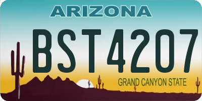 AZ license plate BST4207