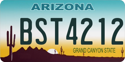 AZ license plate BST4212