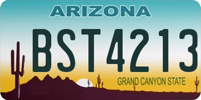 AZ license plate BST4213