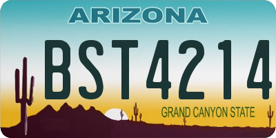 AZ license plate BST4214