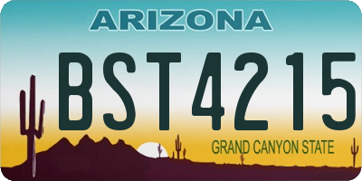 AZ license plate BST4215
