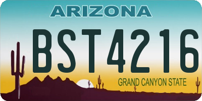 AZ license plate BST4216