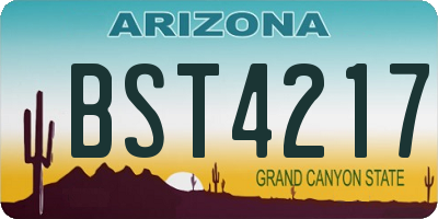 AZ license plate BST4217