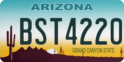 AZ license plate BST4220