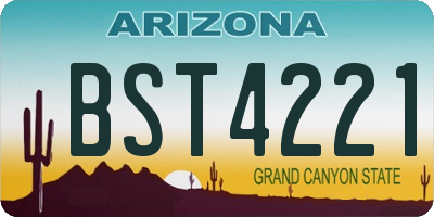 AZ license plate BST4221