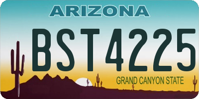 AZ license plate BST4225