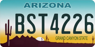 AZ license plate BST4226