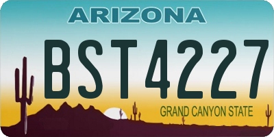 AZ license plate BST4227