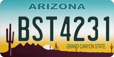 AZ license plate BST4231