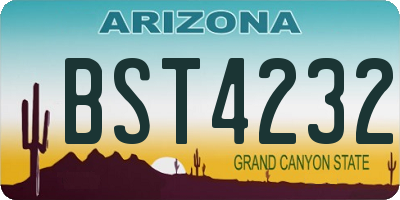 AZ license plate BST4232