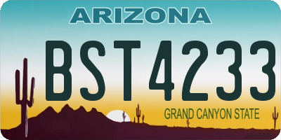 AZ license plate BST4233