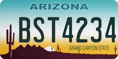 AZ license plate BST4234