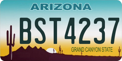 AZ license plate BST4237