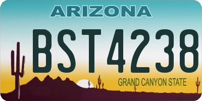 AZ license plate BST4238