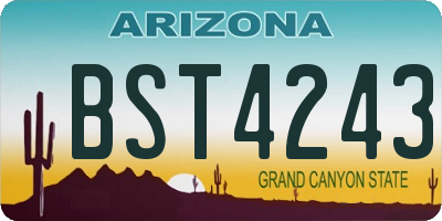 AZ license plate BST4243