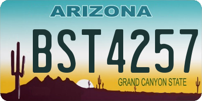 AZ license plate BST4257