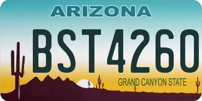 AZ license plate BST4260