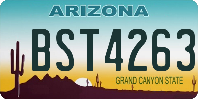 AZ license plate BST4263