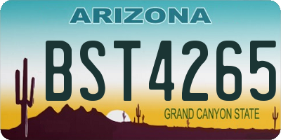 AZ license plate BST4265