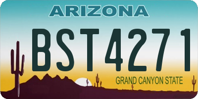 AZ license plate BST4271