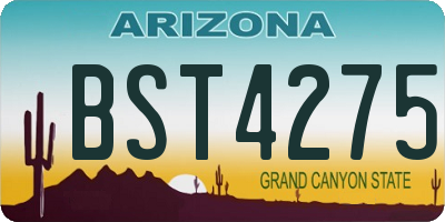 AZ license plate BST4275