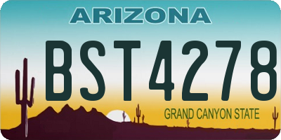 AZ license plate BST4278