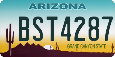 AZ license plate BST4287