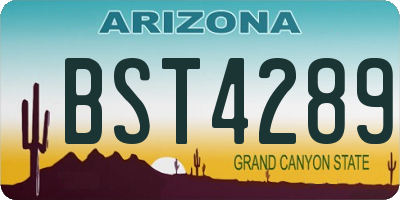 AZ license plate BST4289