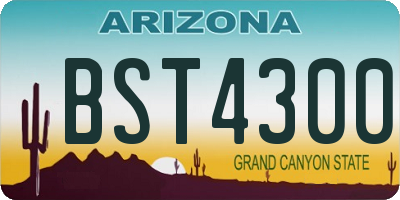 AZ license plate BST4300