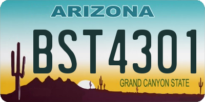 AZ license plate BST4301