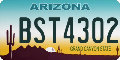 AZ license plate BST4302