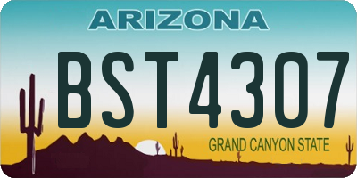 AZ license plate BST4307