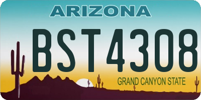 AZ license plate BST4308