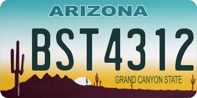 AZ license plate BST4312