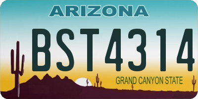 AZ license plate BST4314