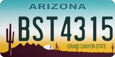 AZ license plate BST4315