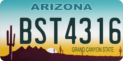 AZ license plate BST4316