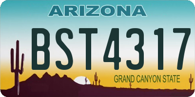 AZ license plate BST4317