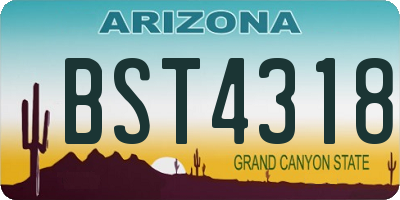 AZ license plate BST4318