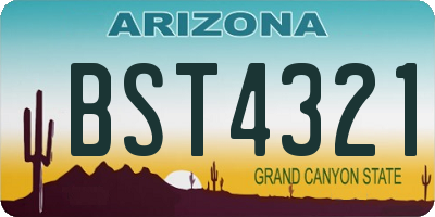 AZ license plate BST4321