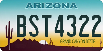 AZ license plate BST4322