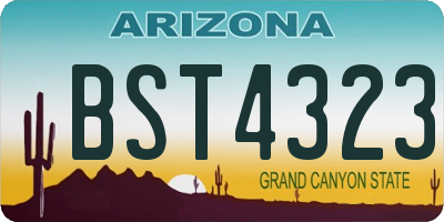 AZ license plate BST4323