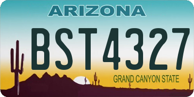 AZ license plate BST4327