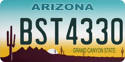 AZ license plate BST4330