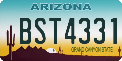 AZ license plate BST4331