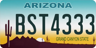 AZ license plate BST4333